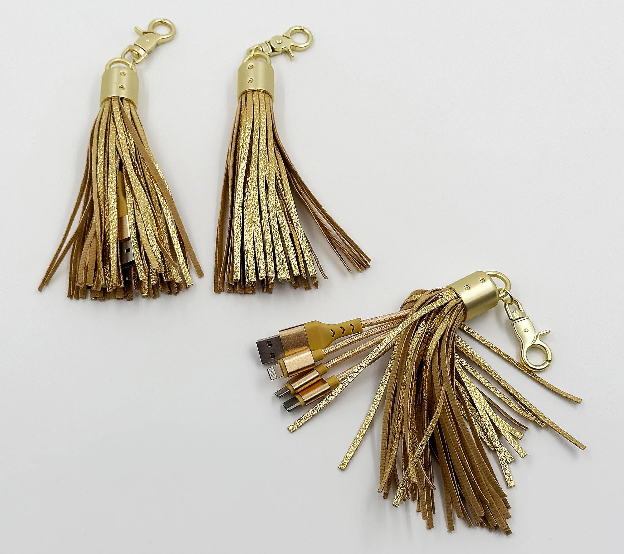 Bolsetta S/3 Universal Charging Tassels for Apple & Android | QVC