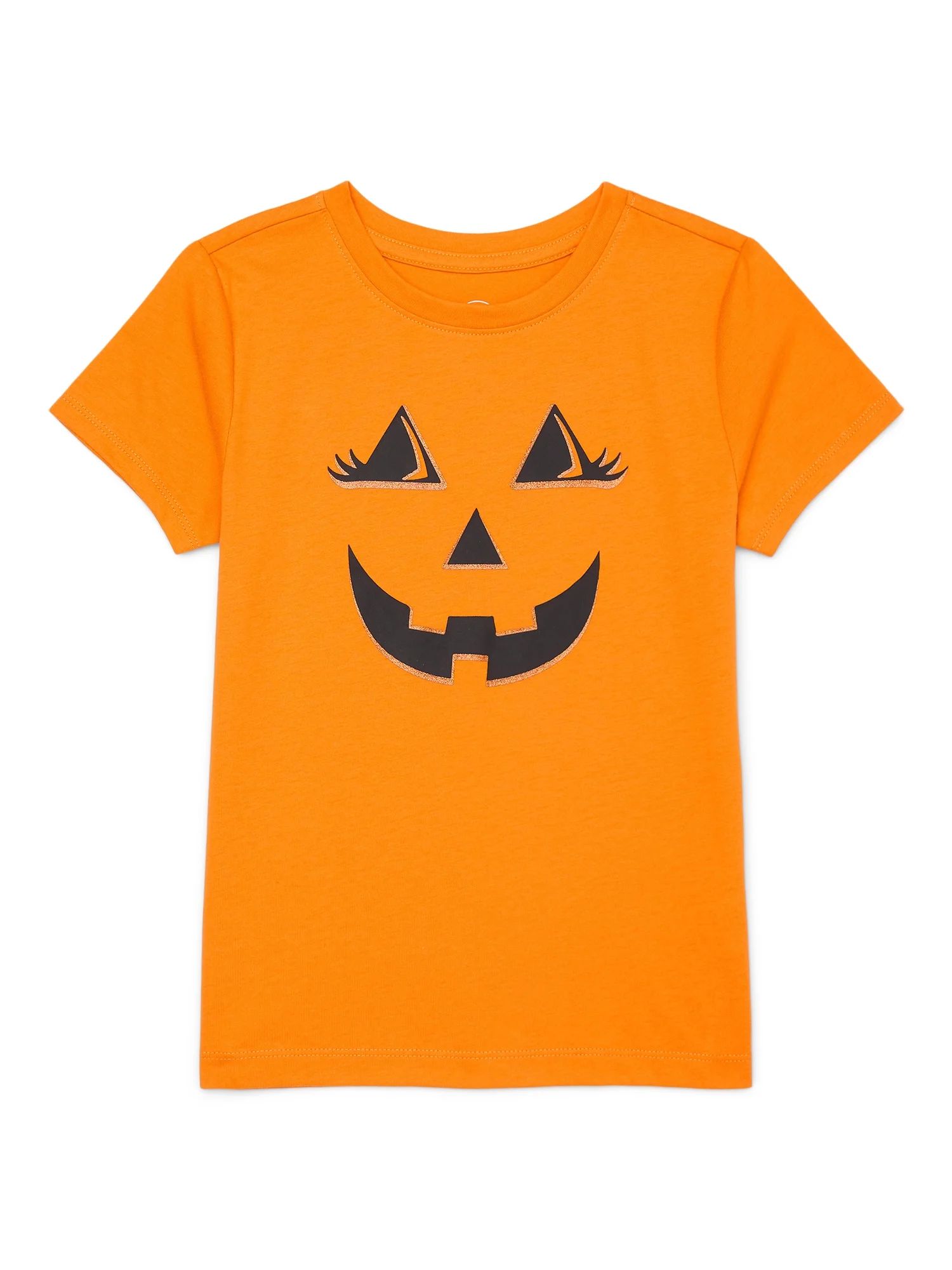 Wonder Nation Girls Halloween Graphic T-Shirt with Short Sleeves, Sizes 4-18 | Walmart (US)