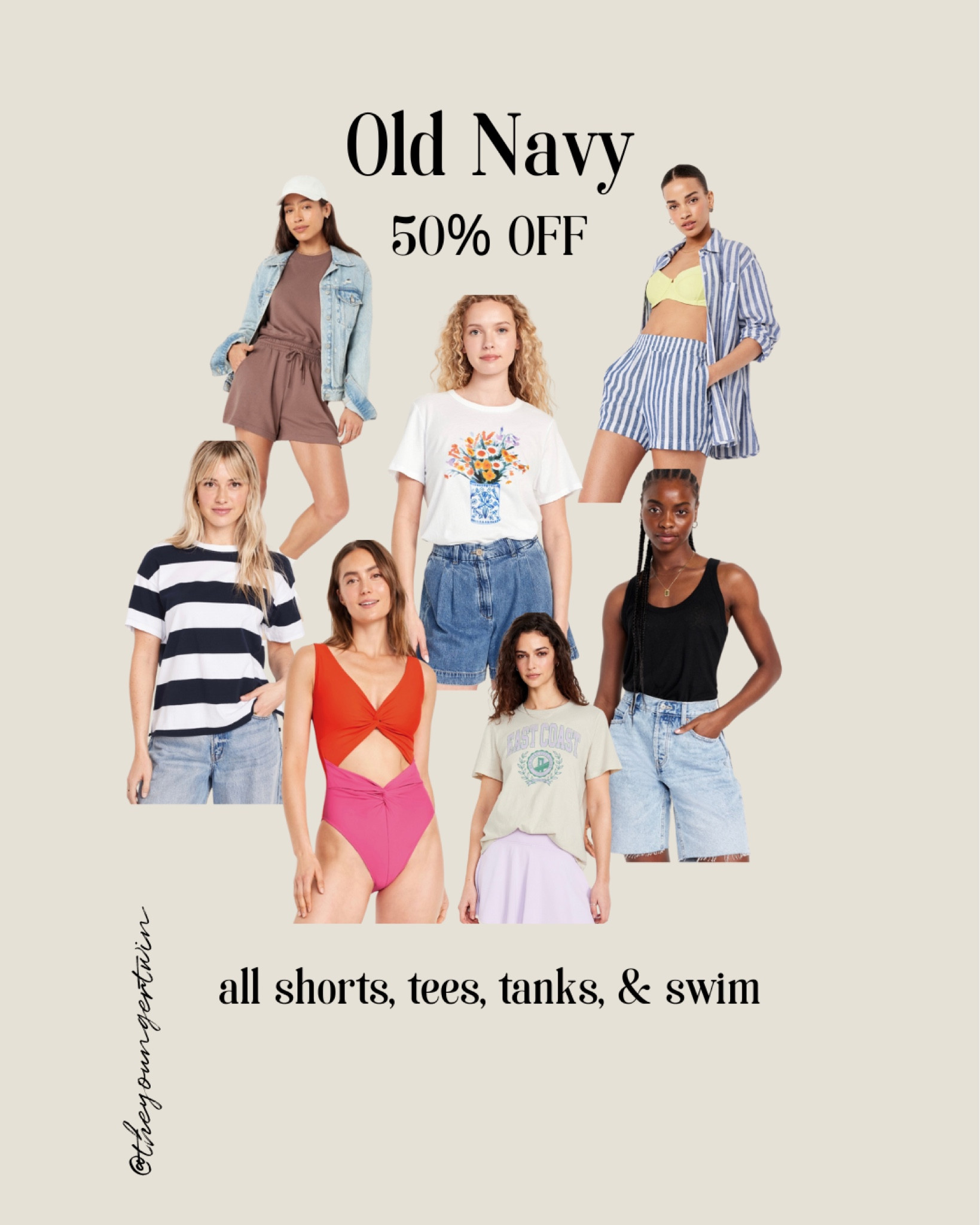 Old Navy sale!!! 50% off all shorts, tees, tanks, and swim! Best deal for summer! 

#LTKSaleAlert #LTKSeasonal #LTKFindsUnder50