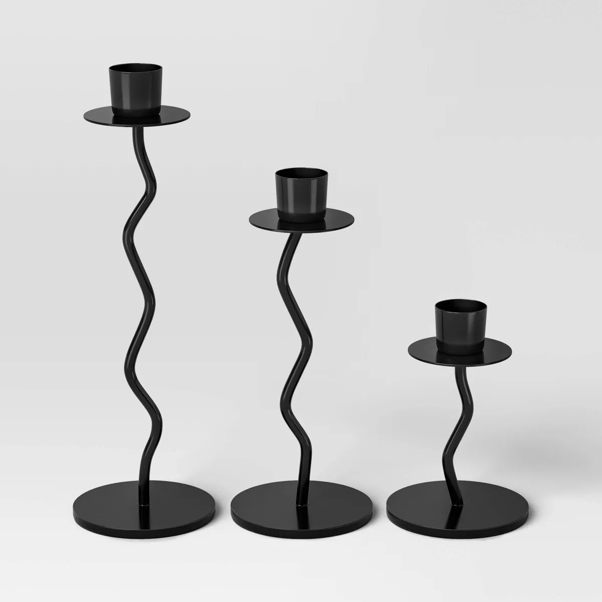 3pc Wavy Taper Candle Holder - Room Essentials™ | Target