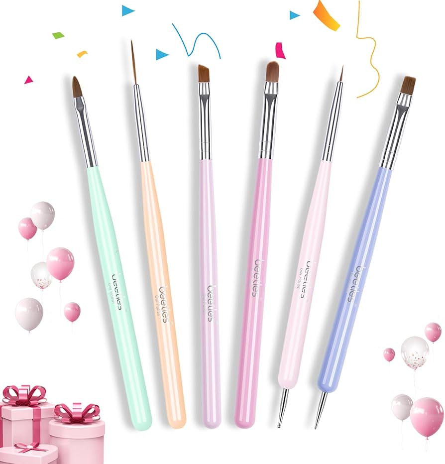 Beetles Nail Art Brushes Set Gel Polish Nail Art Design Pen Painting Tools with Nail Extension Ge... | Amazon (US)