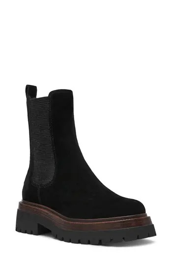 Steve Madden Blitzen Platform Chelsea Boot in Black Suede at Nordstrom Rack, Size 6 | Nordstrom Rack