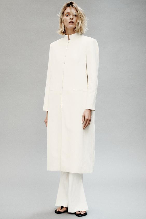 ZW COLLECTION LINEN BLEND FROCK COAT | Zara UK
