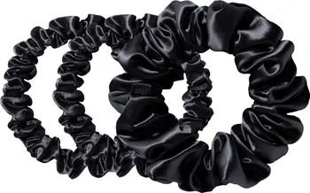 Black Slipsilk™ 3-Pack Silk Scrunchies Set | Nordstrom