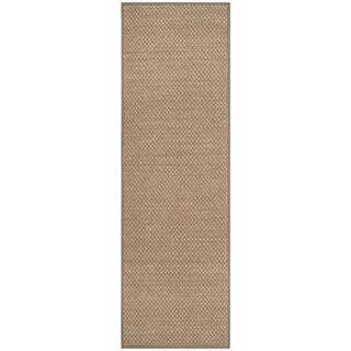Natural Fiber 3 ft. x 12 ft. Natural/Gray Solid Color Runner Rug | The Home Depot