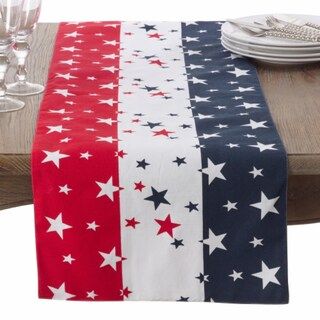 Saro Lifestyle 1094.M16108B 16 x 108 in. 4th of July Cotton Table Runner, Red White & Blue | Kroger