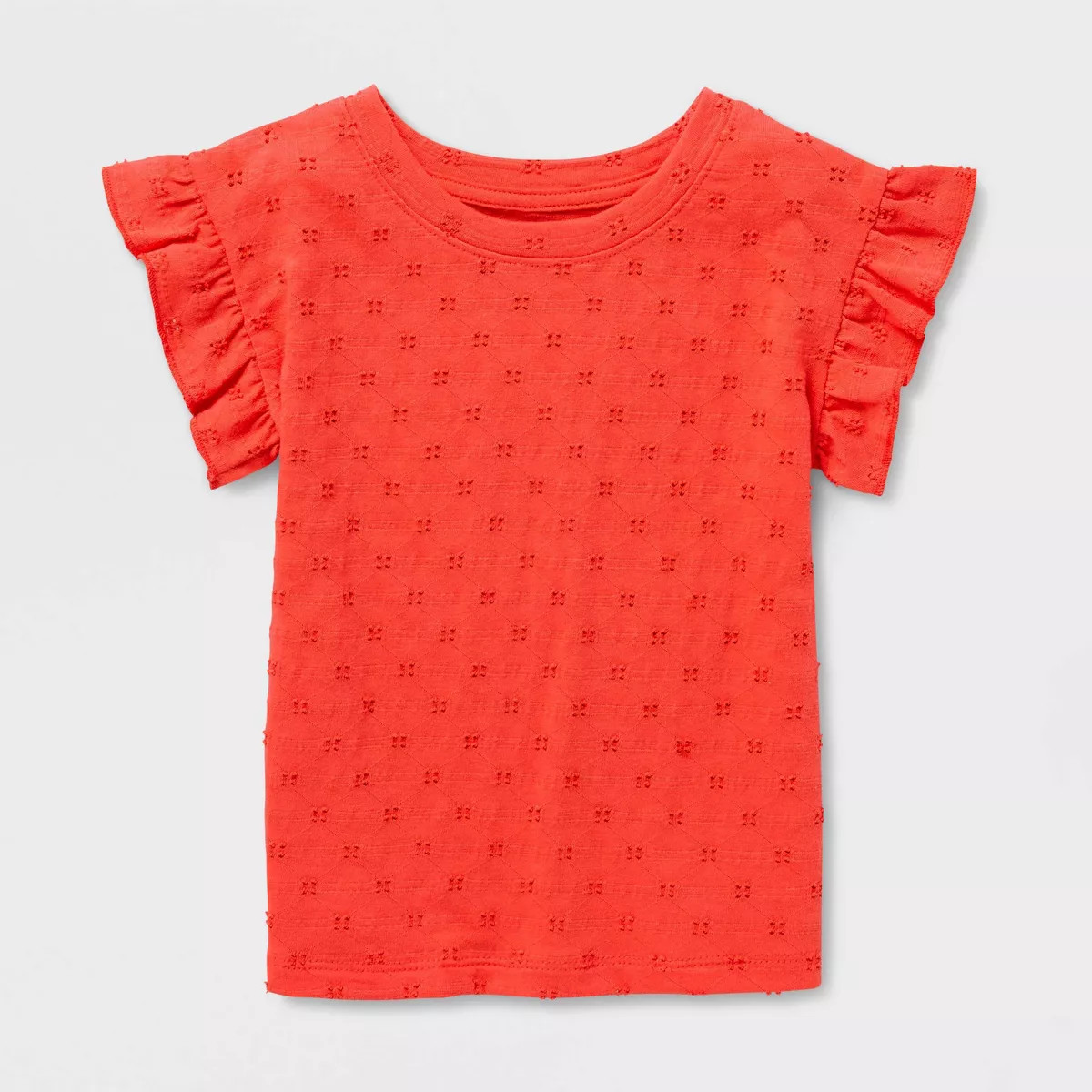 Toddler Girls' Eyelet Ruffle Short Sleeve T-Shirt - Cat & Jack\u2122 2T | Target