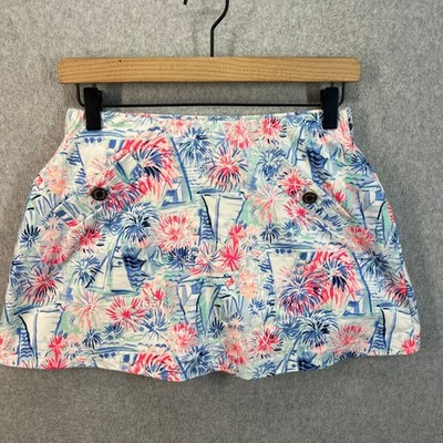 Lilly Pulitzer Madison Skort Womens XS Blue Pink Sea to Shining Sea Mini Skirt | eBay | eBay US