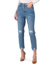 Rigid Slim Straight Button Front Jeans | TJ Maxx