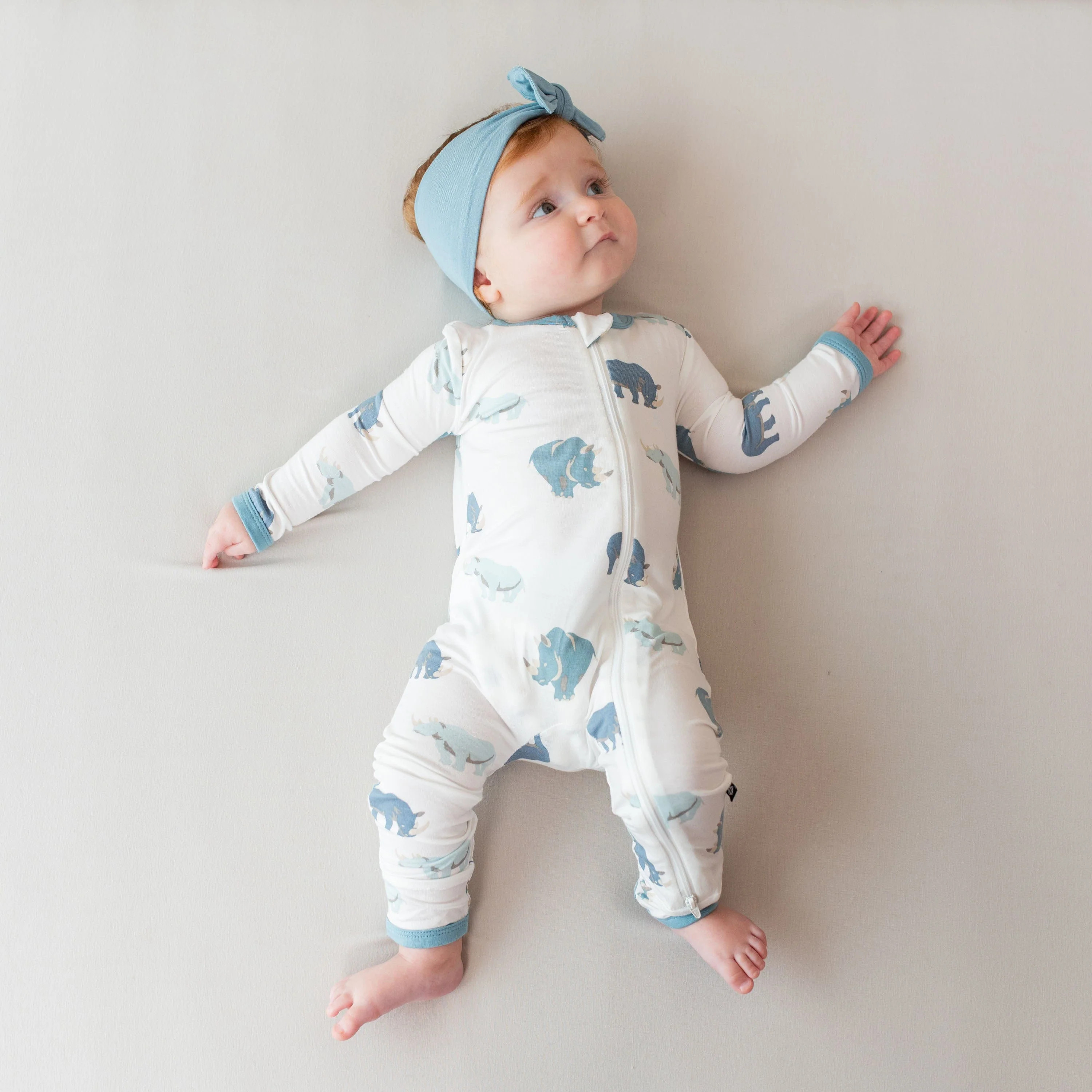 Zippered Romper in Rhino | Kyte BABY