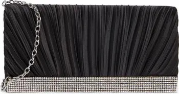 Chloe Pleated Satin Rhinestone Embellished Clutch | Nordstrom Rack