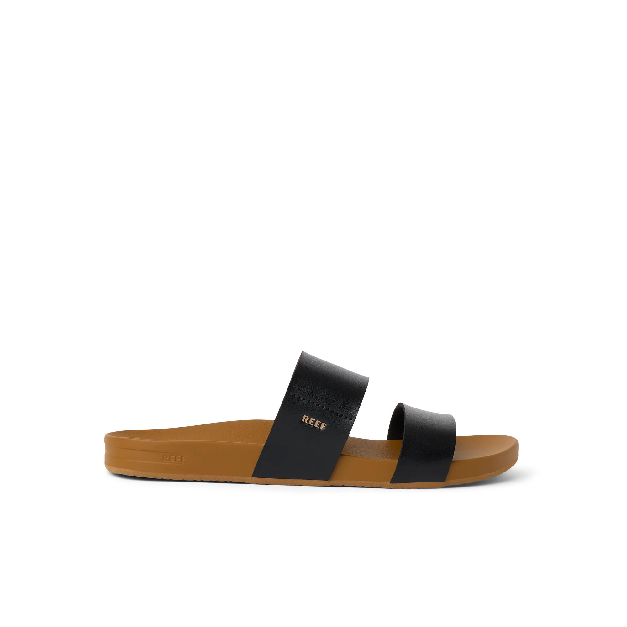 Women's Cushion Vista Slides in Black/Natural | REEF\u00ae | REEF