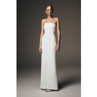 Kalila Strapless Crepe Maxi Dress - White I MESHKI I Size L | MESHKI US