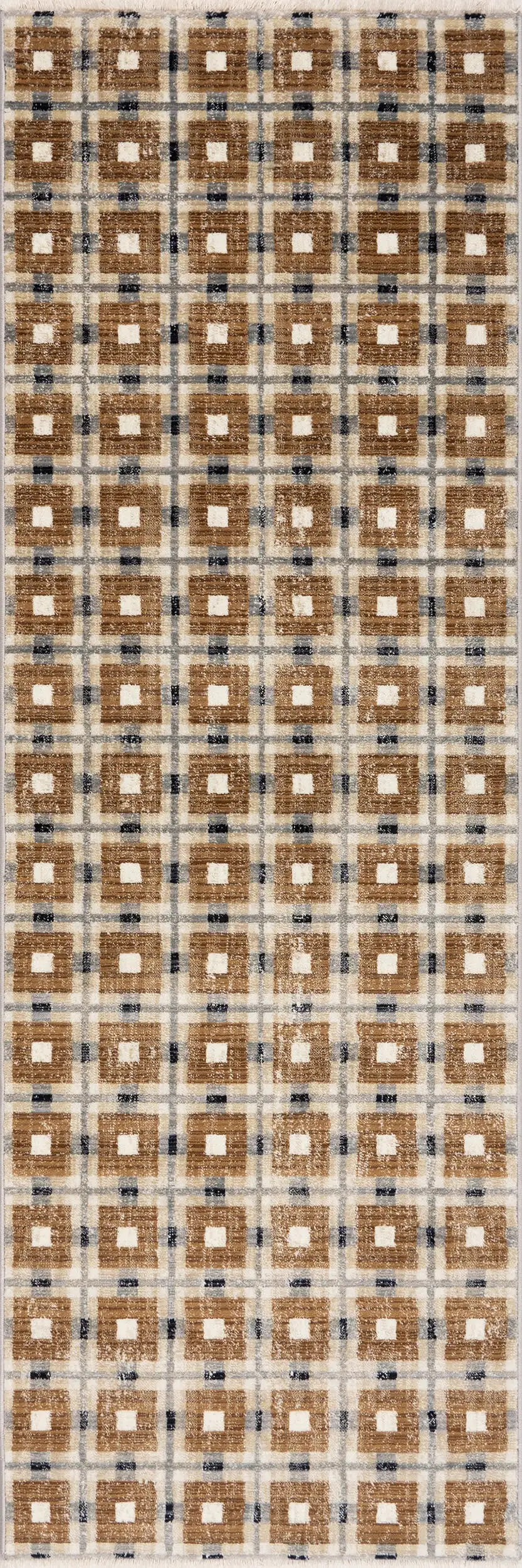 Sorelle Modern Plaid Rug | Light Brown | Rugs USA