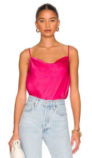 Jorden Satin Top in Hot Pink | Revolve Clothing (Global)