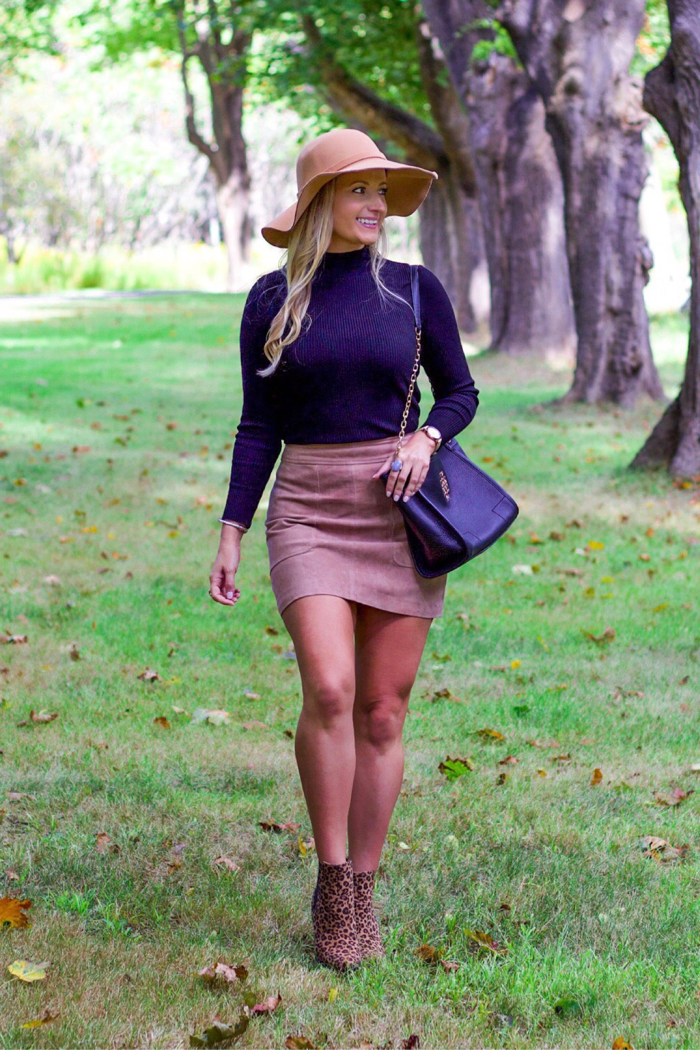 Step into fall with this stunning date night look! A chic pink mini skirt, trendy leopard booties, and a cozy wool floppy hat make the perfect combo for a stylish autumn evening. This outfit is the ultimate mix of playful and sophisticated fall fashion. 

#LTKStyleTip #LTKSeasonal #LTKFindsUnder100