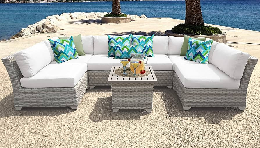 TK Classics FAIRMONT-07c-WHITE Fairmont Seating Outdoor Furniture, Sail White | Amazon (US)