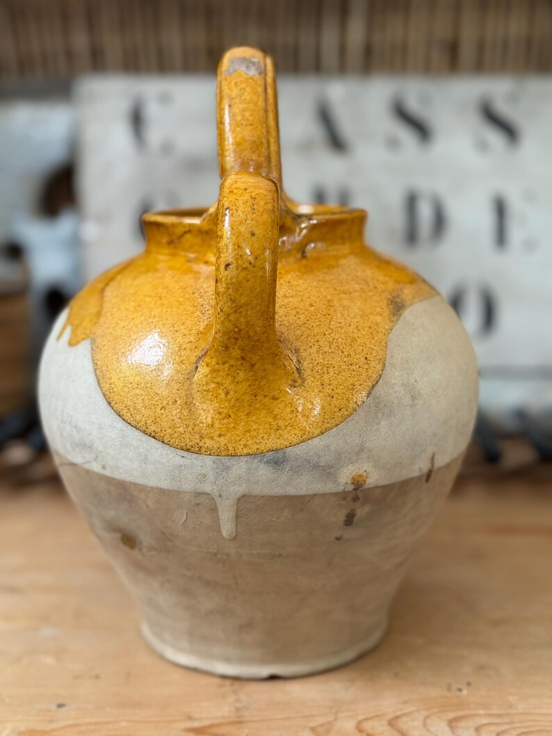 Antique French Cruche – 11” Ochre Glazed Two-handled Water Jug – Vintage Provencal Terracot... | Etsy (US)