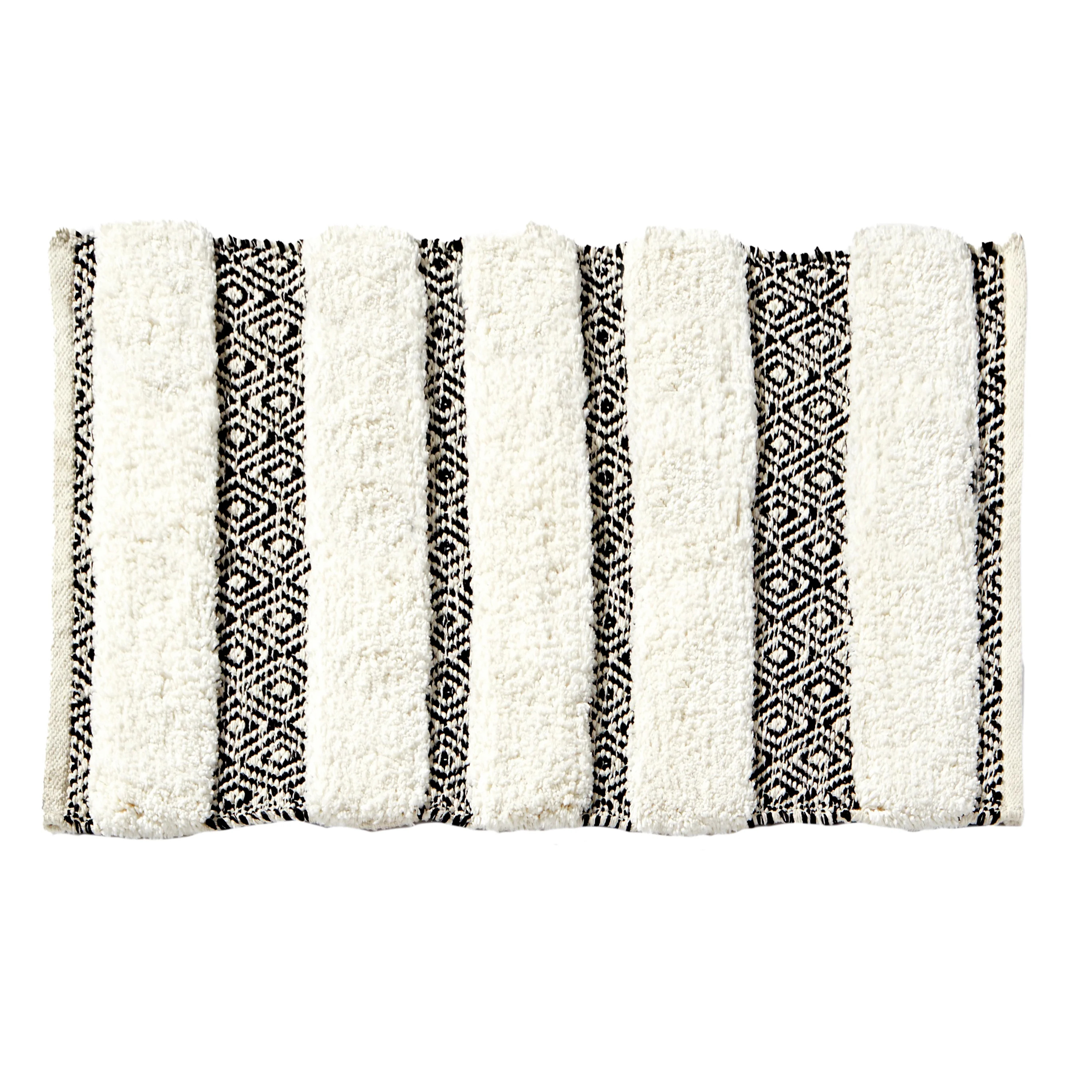 Bath Rug Geo Stripe, Black, 20" x 30", 100% Cotton, SKL Home | Walmart (US)