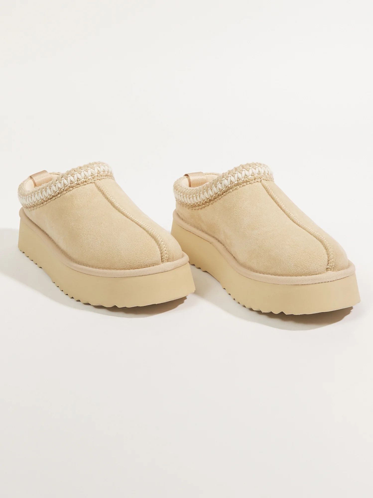 Faux Fur Platform Slippers in Light Natural | Altar'd State | Altar'd State