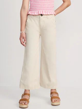 High-Waisted Wide-Leg Chino Utility Pants for Girls | Old Navy (US)