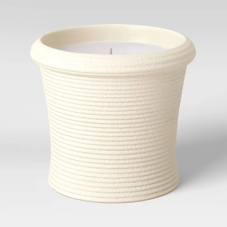 Ceramic Ribbed Chalk with Abrasive Glaze Jar Candle Citronella - Threshold™ designed with Studi... | Target