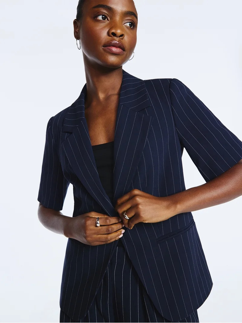 Scoop Women's and Women's Plus Short Sleeve Boxy Blazer, Sizes XS-4X | Walmart (US)