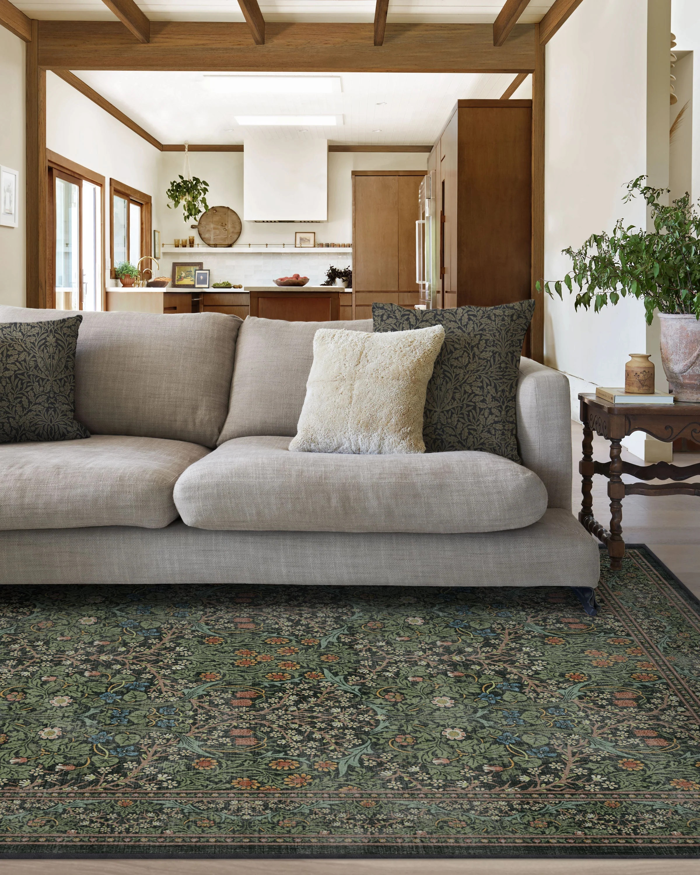 Morris & Co. Blackthorn Forest Green Rug | Ruggable | Ruggable