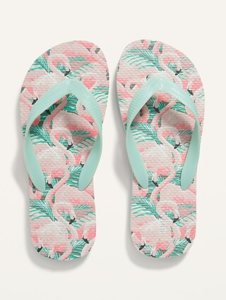 Patterned Plant-Based Flip-Flop Sandals for Girls | Old Navy (US)