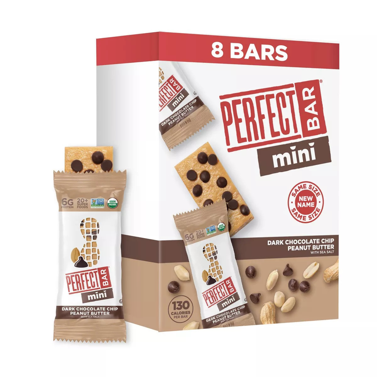 Perfect Bar Dark Chocolate Chip Peanut Butter Snack Size Protein Bars - 7oz/8ct | Target