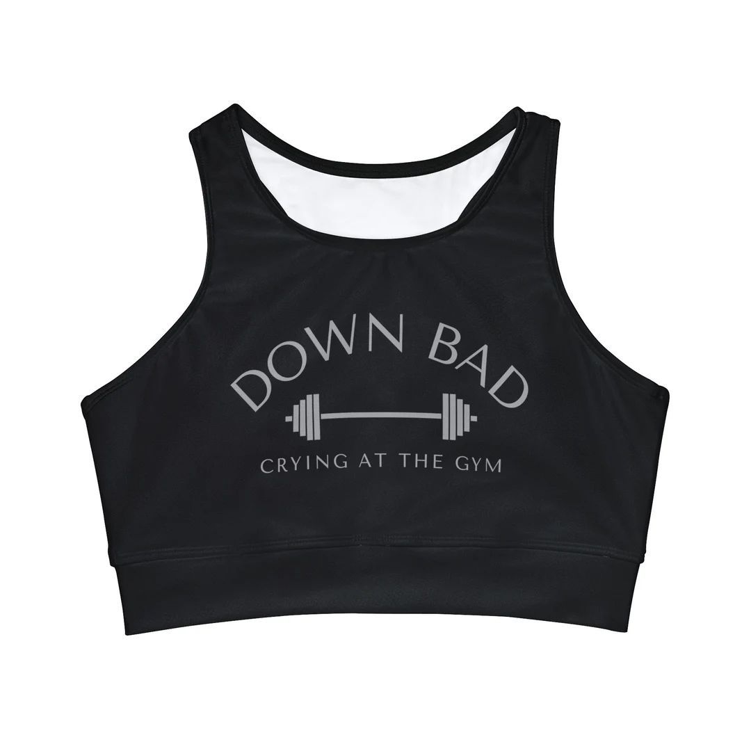 Down Bad Crying at the Gym Tortured Poets Department Swiftie High Neck Crop Bikini Top AOP - Etsy | Etsy (US)