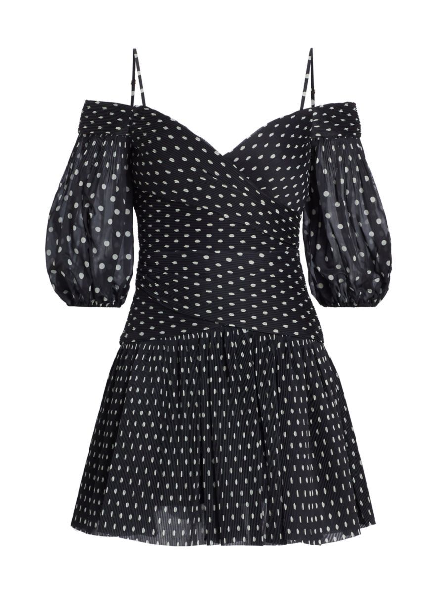 Off-The-Shoulder Polka-Dot Minidress | Saks Fifth Avenue