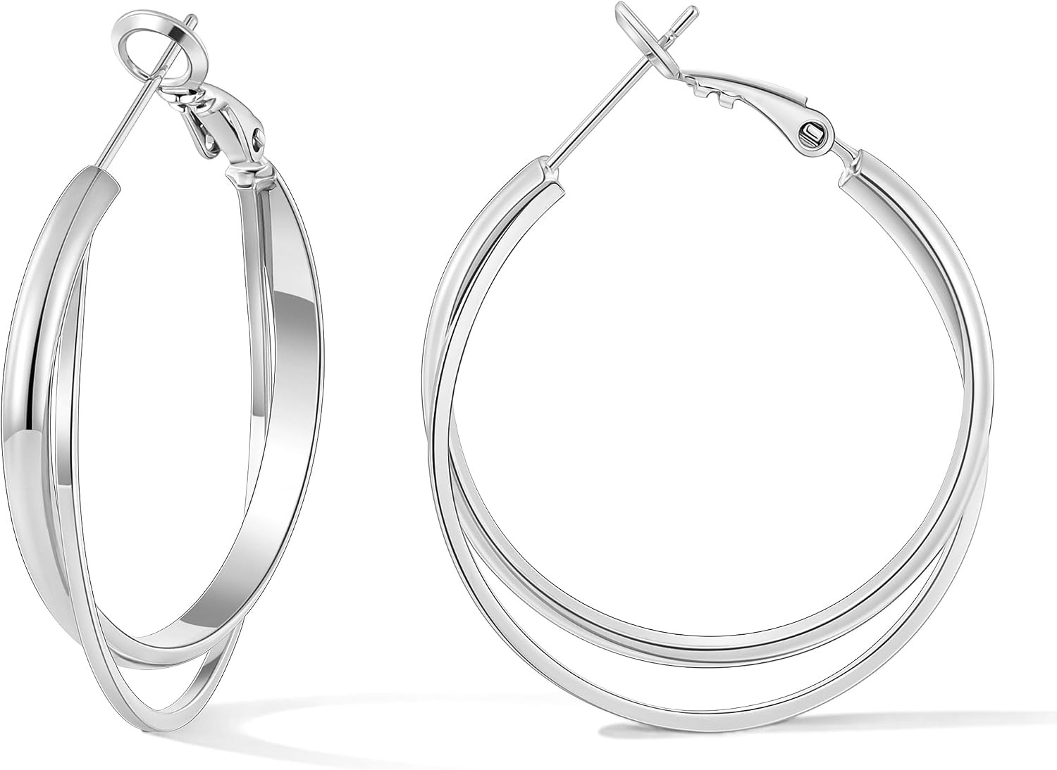 Gacimy Criss Cross Hoop Earrings for Women, 14K Gold Plated Hoops | Amazon (US)