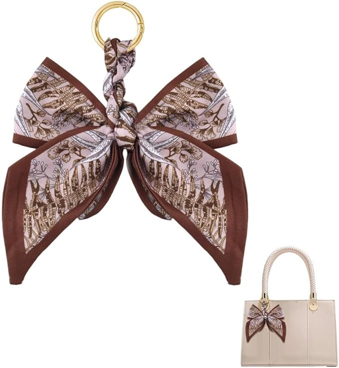Silky Satin Bow Key Chain for Women Handbags Purse Bowknot Keychain for Ladies Bag Pendant | Amazon (US)