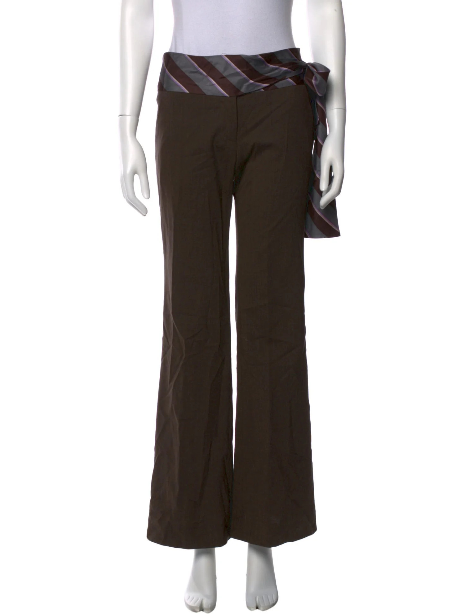 Diane von Furstenberg Wool Straight Leg Pants - 9.25" Rise, Brown Pants, Clothing - WDI567649 | T... | The RealReal