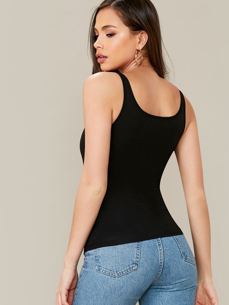 SHEIN Solid Form-Fitting Tank Top | SHEIN