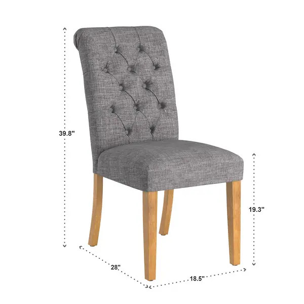 Benchwright Premium Tufted Rolled Back Parsons Chairs (Set of 2) by iNSPIRE Q Artisan - Beige Lin... | Bed Bath & Beyond