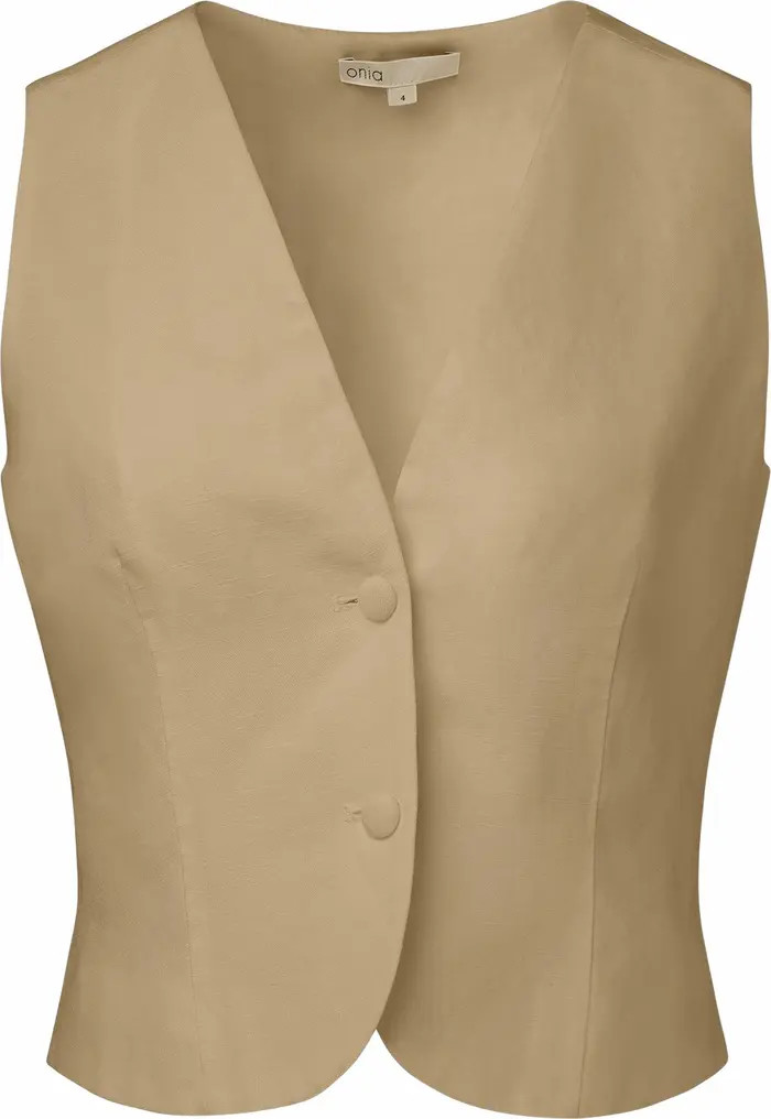 Onia Air Linen Relaxed Vest | Nordstrom | Nordstrom