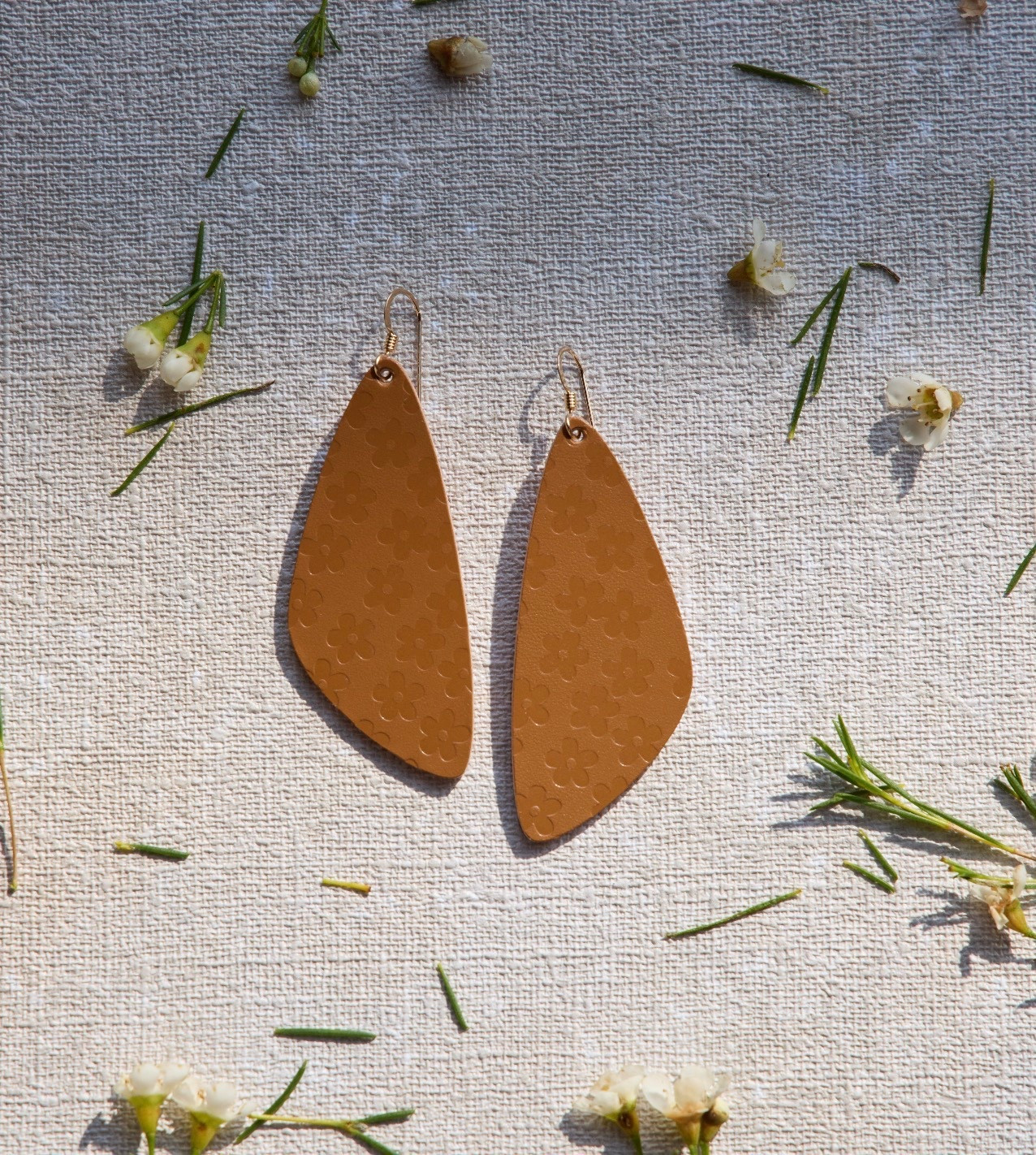 Spring statement earrings - lightweight leather 