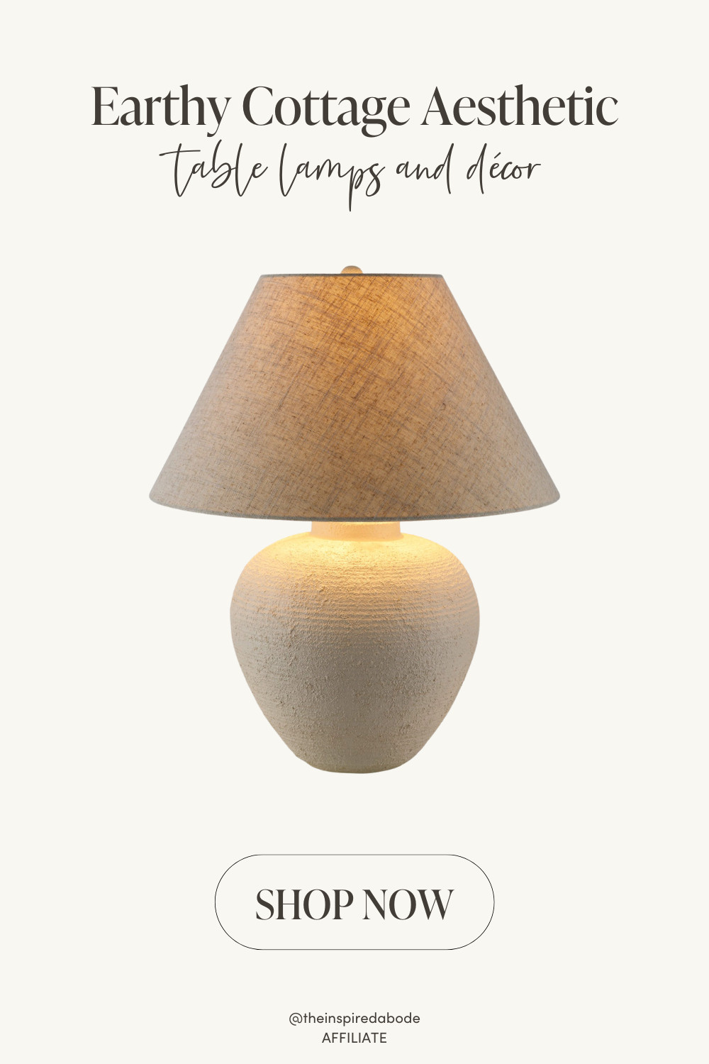 We love this neutral table lamp with a tapered shade – it adds just the right bit of "earthy cottage" and "organic modern" looks we love! 

 #LTKSeasonal #LTKHome