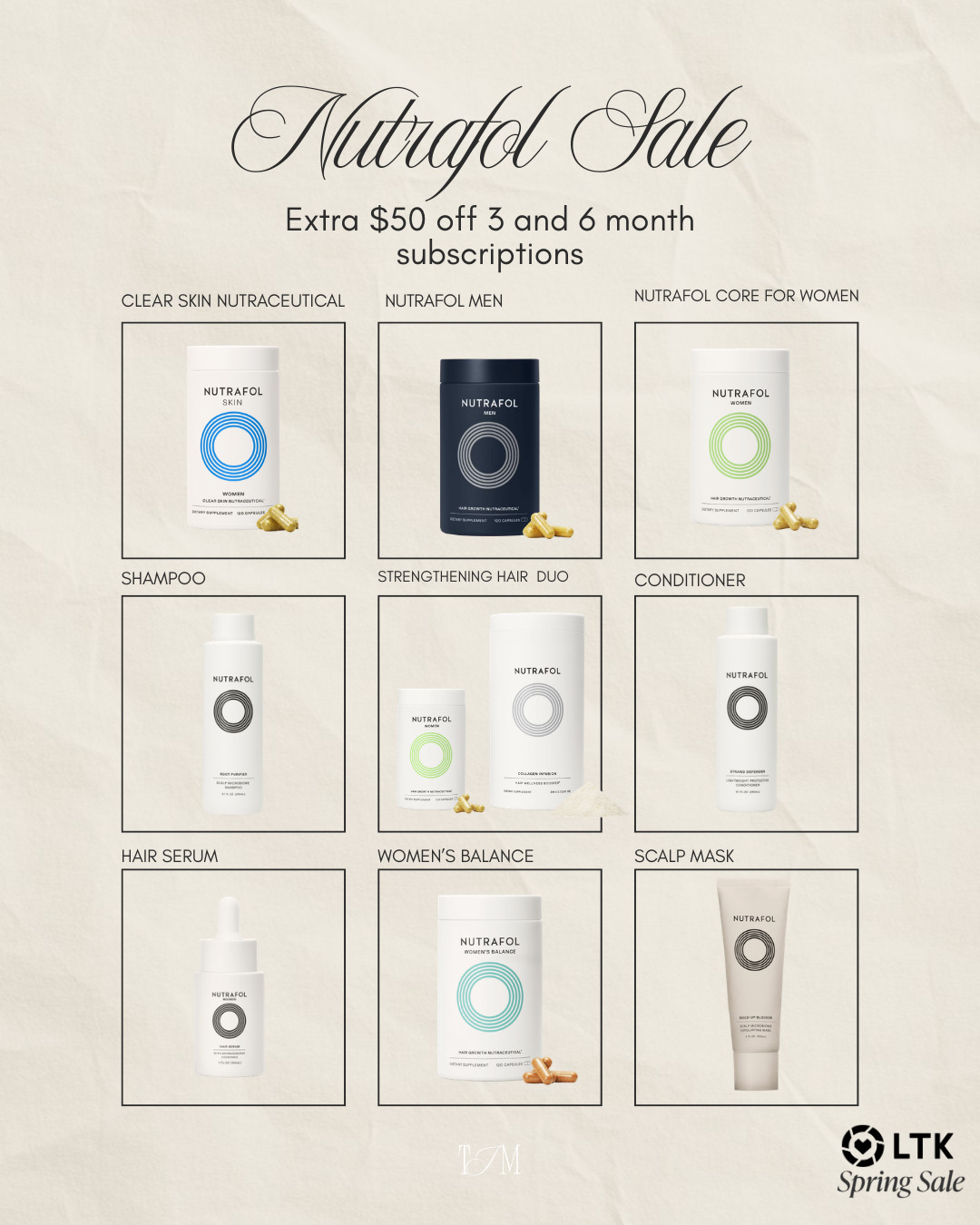 Nutrafol sale happening now!! Get an extra $50 off 3- and 6-month subscriptions on Nutrafol hair growth supplements, scalp care, shampoo, conditioner, and hair serum. Such a good time to start if you’ve been wanting healthier, thicker hair or help with thinning hair!
spring outfits 2026, date night outfits, easter basket stuffers, vacation outfits beach, easter dress women, st patricks day outfit women, spring dresses, work outfits, plus size fashion, spring break outfits, nutrafol sale, hair growth supplements, thinning hair solutions, hair wellness, scalp care routine, hair serum, hair vitamins, beauty sale, wellness supplements 

 #LTKSpringSale #LTKSaleAlert #LTKBeauty