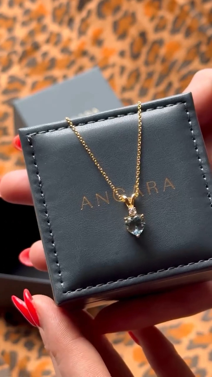 Treated myself to a little somethin somethin from @angarajewelry 🤭🩵✨ I went with bbs birth stone and I love it so much 🥹