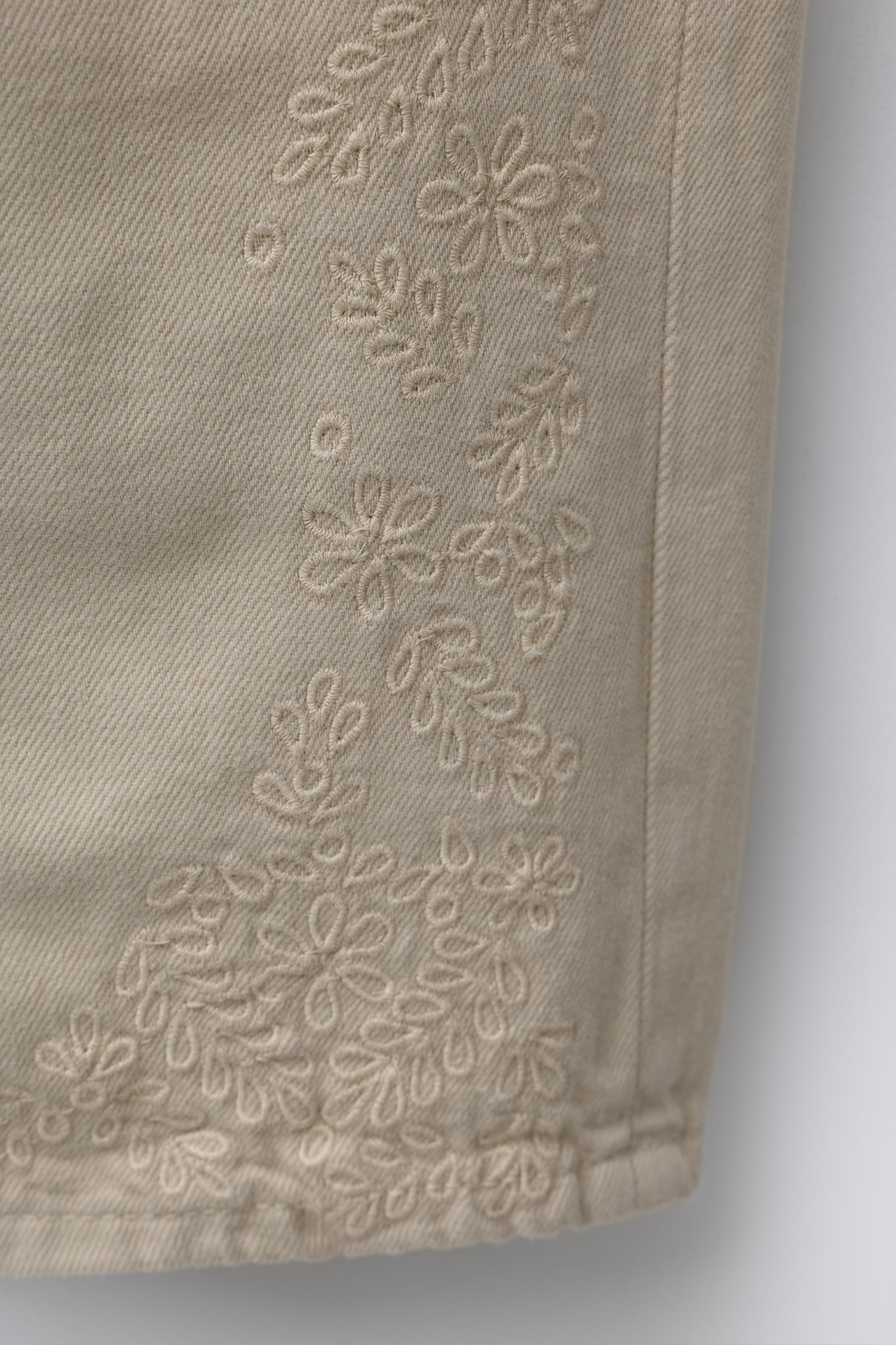 EMBROIDERED WIDE LEG PANTS | Zara US