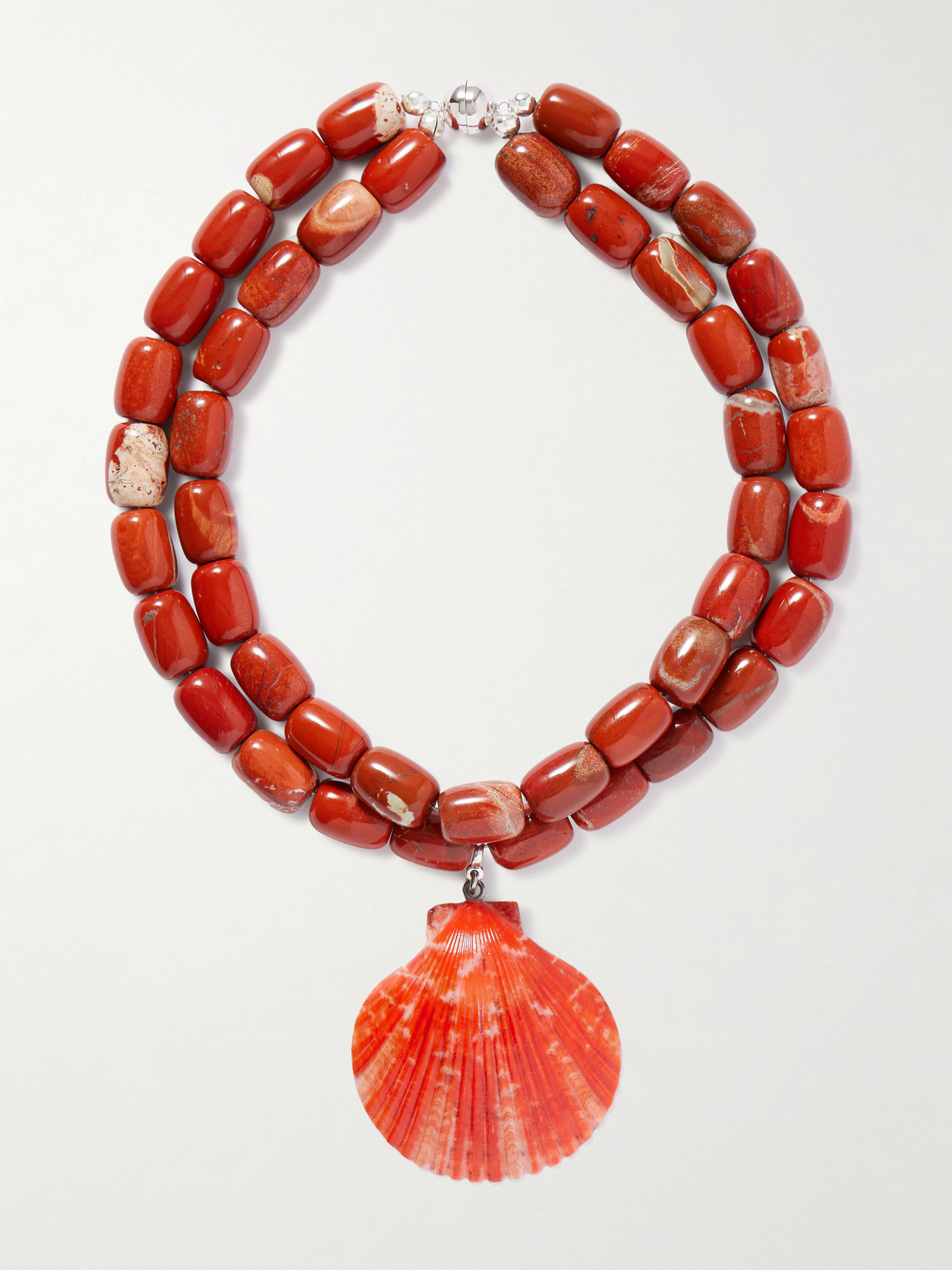 Julietta - Luma Silver-tone, Jasper, Resin And Shell Necklace - Red | NET-A-PORTER (US)