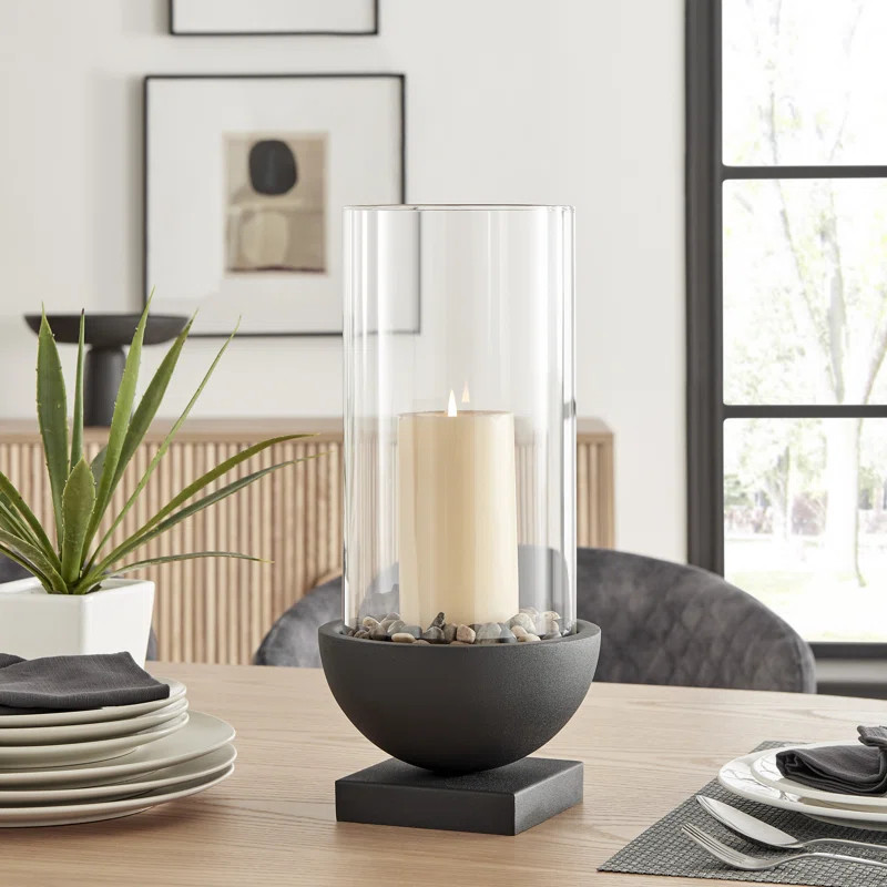 Tabletop Centerpiece Candle Holders Metal Tabletop Hurricane | Wayfair North America