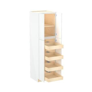 Franklin 24 in. W x 24 in. D x 84 in. H Assembled Plywood Pantry Kitchen Cabinet in Vesper White with 4ROT Soft Close | The Home Depot