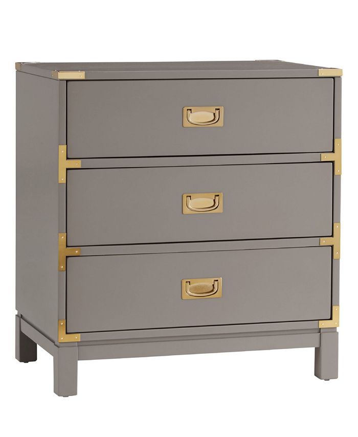 Herley 3-Drawer Gold Accent End Table Nightstand | Macys (US)