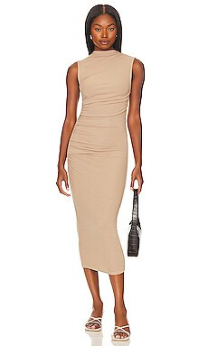 Enza Costa Silk Knit Sleeveless Twist Midi Dress in Parchment from Revolve.com | Revolve Clothing (Global)