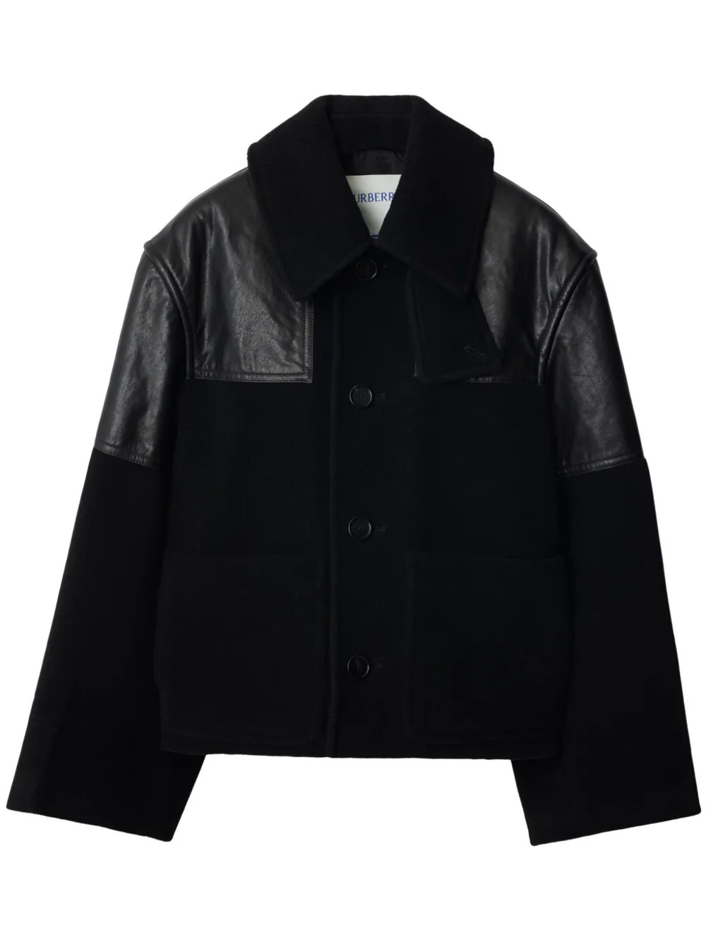 panelled leather-wool jacket | Farfetch Global