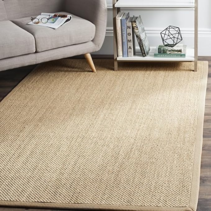 Safavieh Natural Fiber Collection NF141B Tiger Paw Weave Maize and Linen Sisal Area Rug (9' x 12') | Amazon (US)
